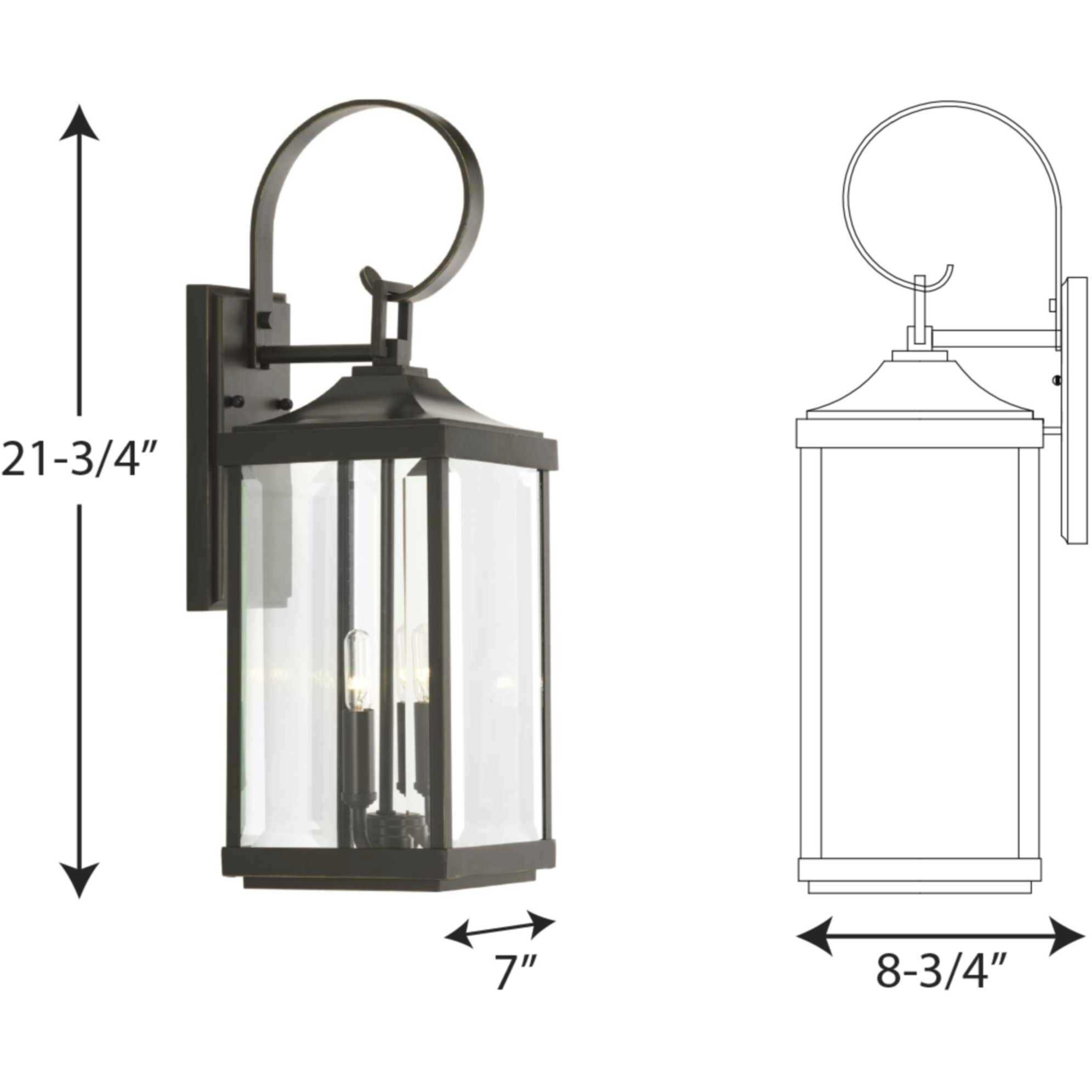 Gibbes Street 2 Light 22 inch Antique Bronze Outdoor Wall Lantern, Medium, Design Series