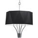 Diamond 4 Light 21 inch Polished Nickel with Black Chandelier Ceiling Light in Black Shade