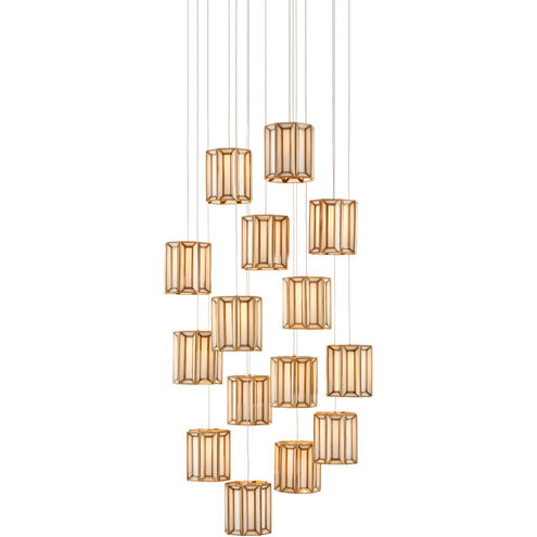 Daze 15 Light 24.5 inch Antique Brass/White/Painted Silver Multi-Drop Pendant Ceiling Light