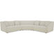 Fraser White Modular Sectional with Wedge Slipper, 3 Piece