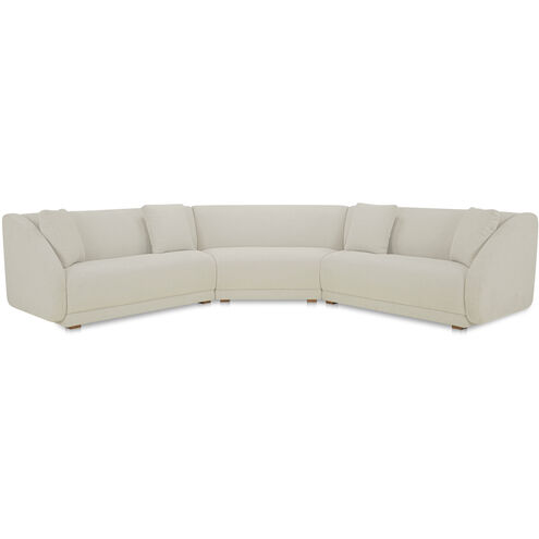 Fraser White Modular Sectional with Wedge Slipper, 3 Piece