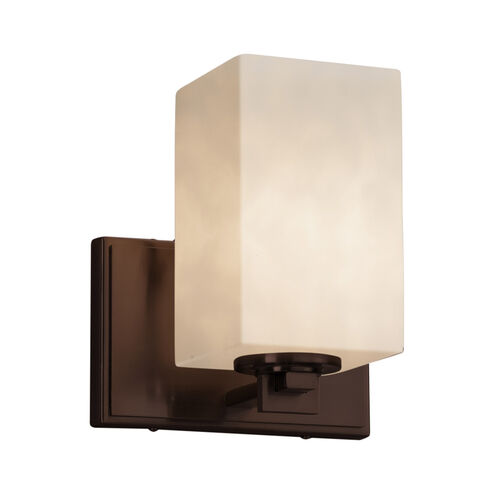 Clouds Wall Sconce Wall Light in Dark Bronze, Square with Flat Rim, Incandescent