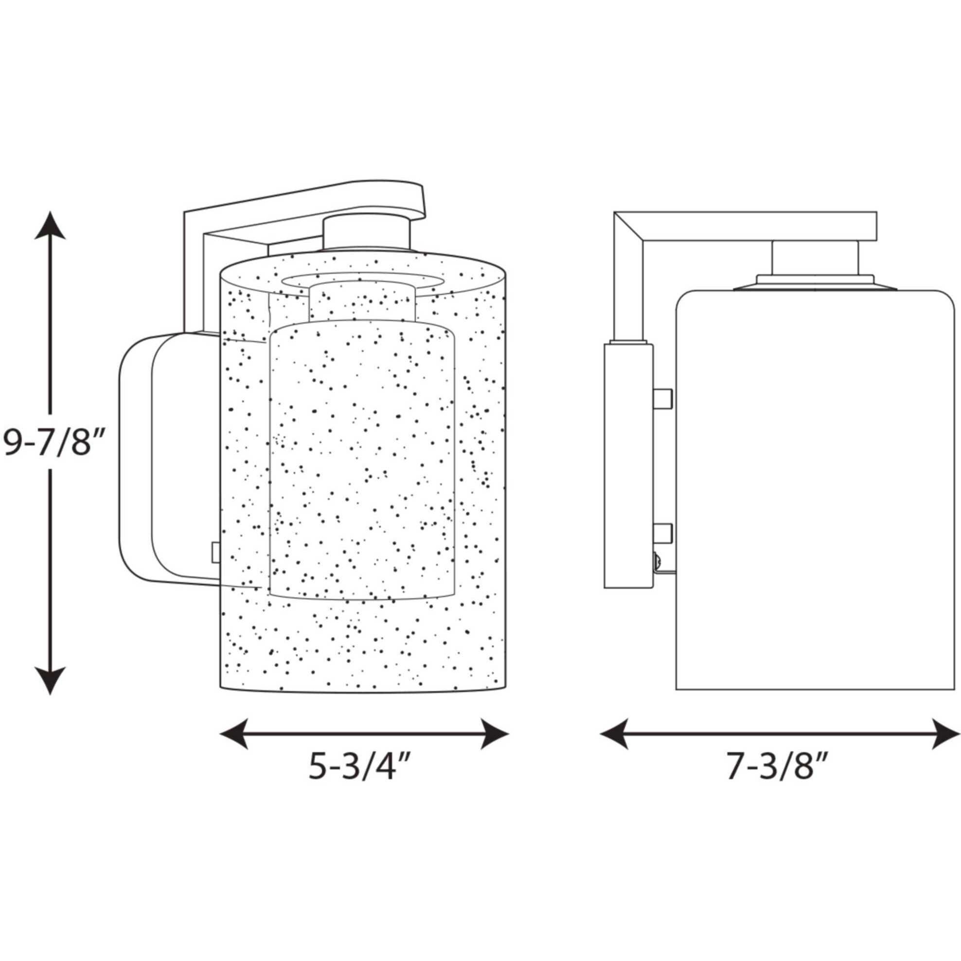 Compel 1 Light 10 inch Textured Black Outdoor Wall Lantern, Small