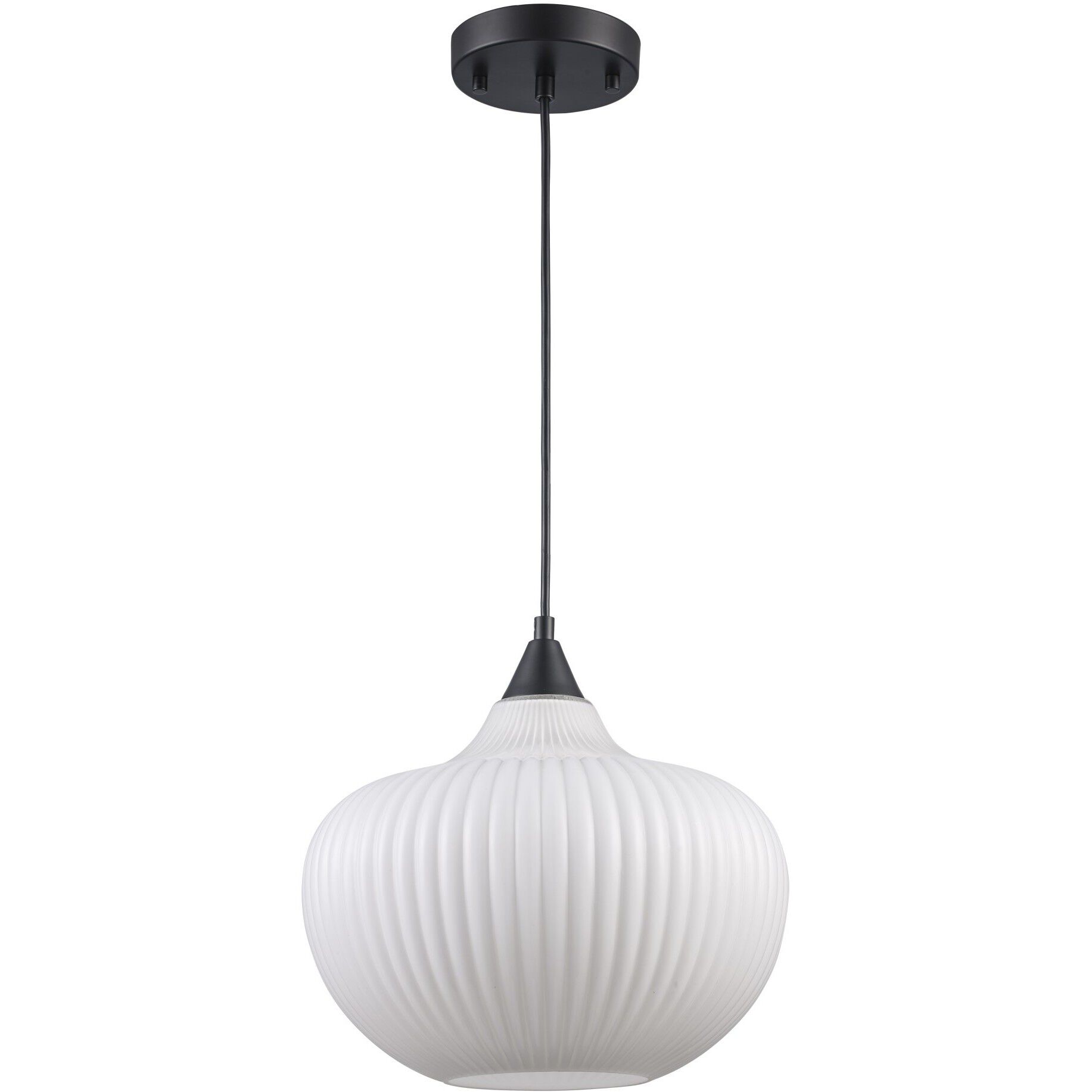 Aristo 1 Light 12 inch Black Shaded Pendant Ceiling Light