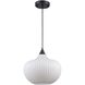 Aristo 1 Light 12 inch Black Shaded Pendant Ceiling Light