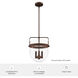 Karloff 3 Light 11.75 inch Textured Rust Pendant Ceiling Light