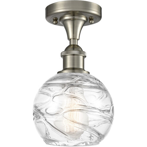 Ballston Small Deco Swirl LED 6 inch Brushed Satin Nickel Semi-Flush Mount Ceiling Light, Ballston