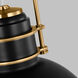 C&M by Chapman & Myers Upland 1 Light 15.5 inch Midnight Black and Burnished Brass Pendant Ceiling Light in Midnight Black / Burnished Brass