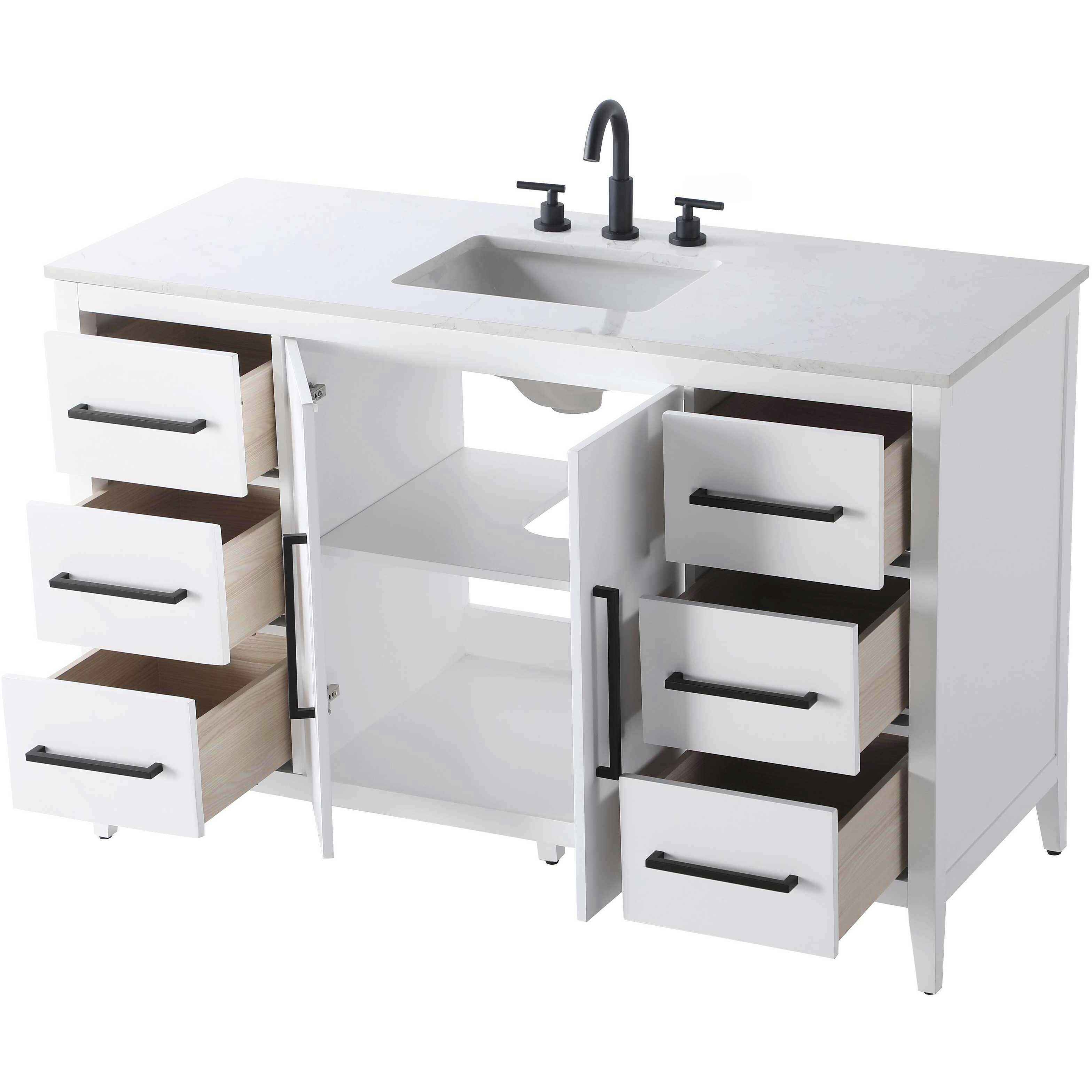 Millie 54 X 35 inch White Bathroom Vanity Cabinet