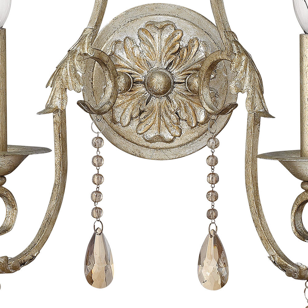 Carlton 2 Light 12.5 inch Silver Leaf Indoor Wall Sconce Wall Light