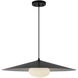 Cruz LED 24 inch Metal - Black and White Pendant Ceiling Light in Spun Aluminum Shade