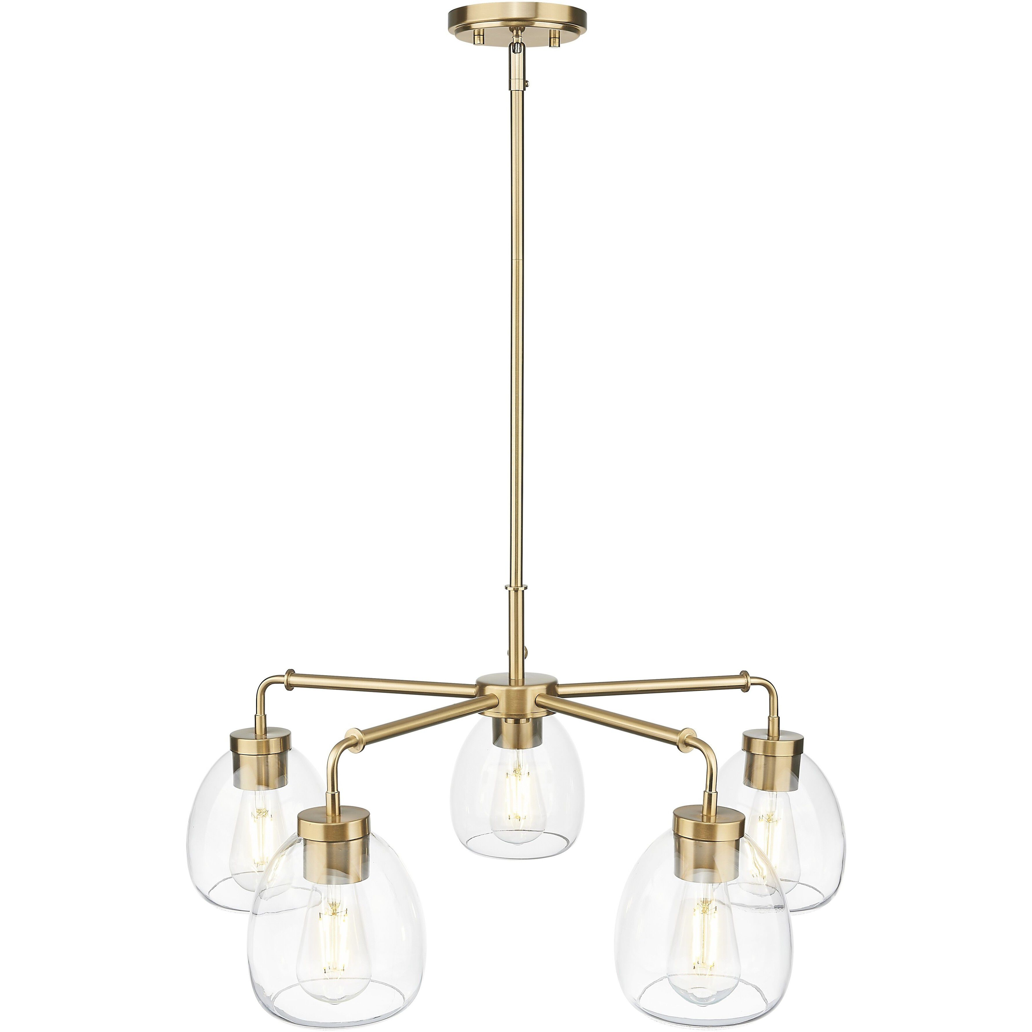 Dawes 5 Light 27 inch Brass Chandelier Ceiling Light