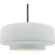 Radiance Collection - Tier Pendant Ceiling Light in Brushed Nickel, Dedicated LED, Rigid Stem, Gloss White (outside and inside of fixture), 16.25W x 6H, Form+Finish+Function