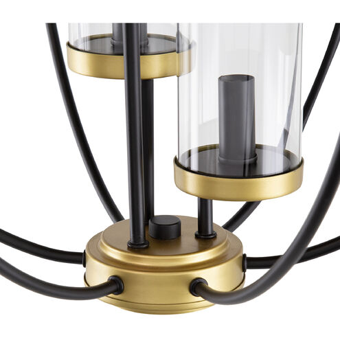 Carlos 20 inch Black and Gold and Clear Chandelier Ceiling Light
