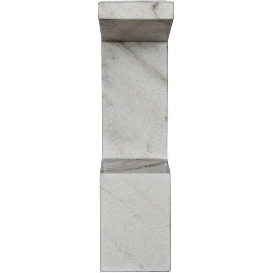 Aero 30 X 17.5 inch White Marble Side Table