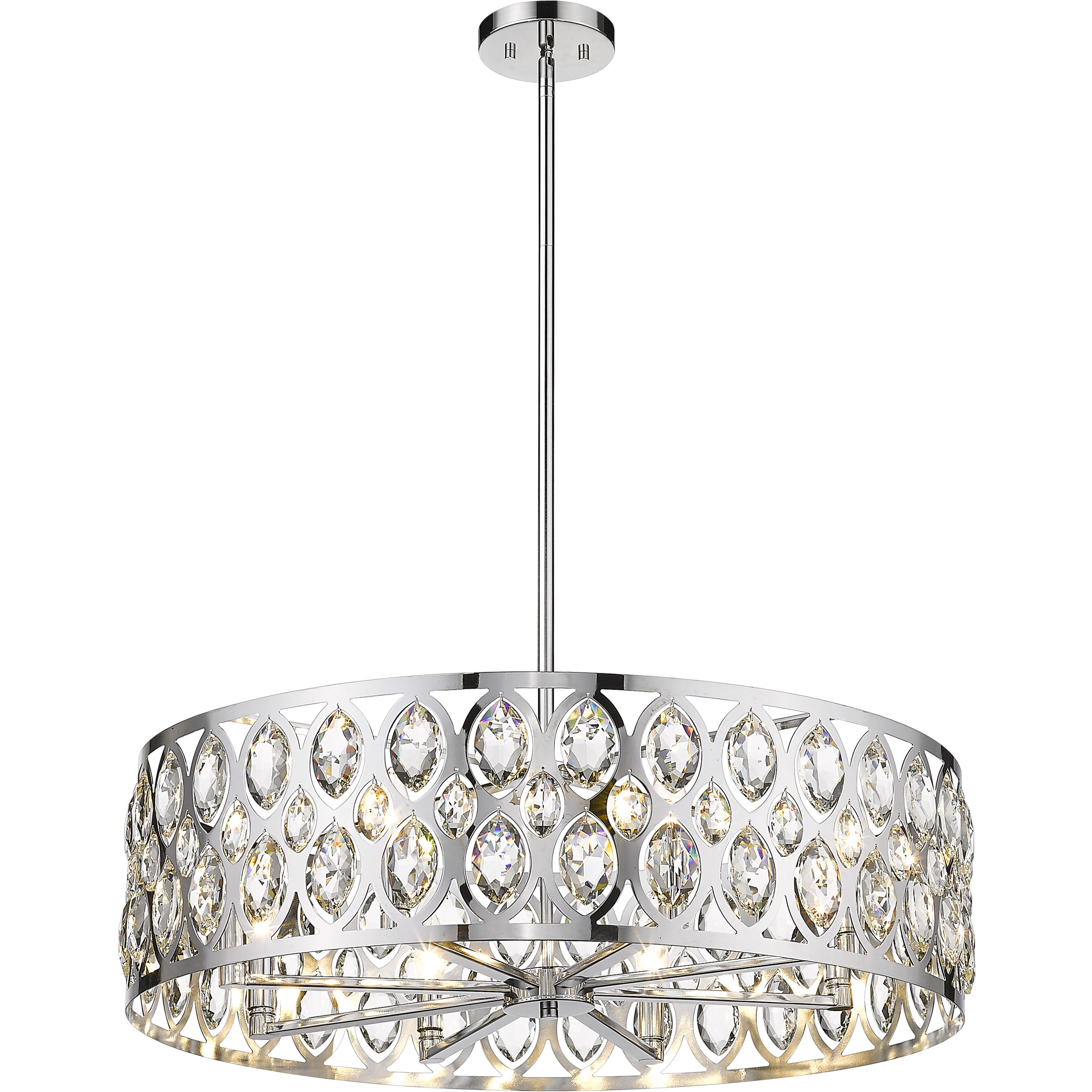 Dealey 8 Light 30.25 inch Chrome Chandelier Ceiling Light