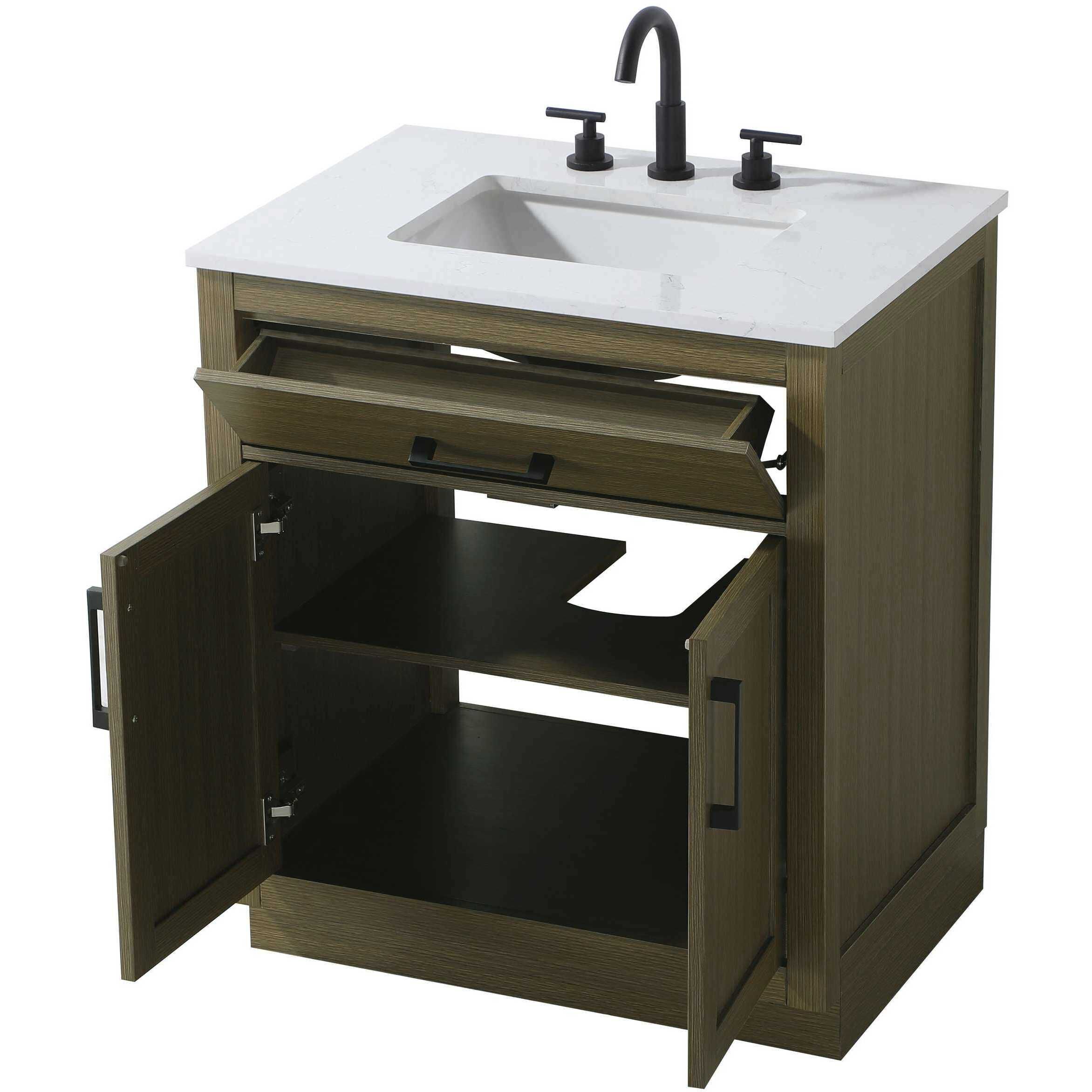 Alden 30 X 35 inch Chestnut Brown Bathroom Vanity Cabinet