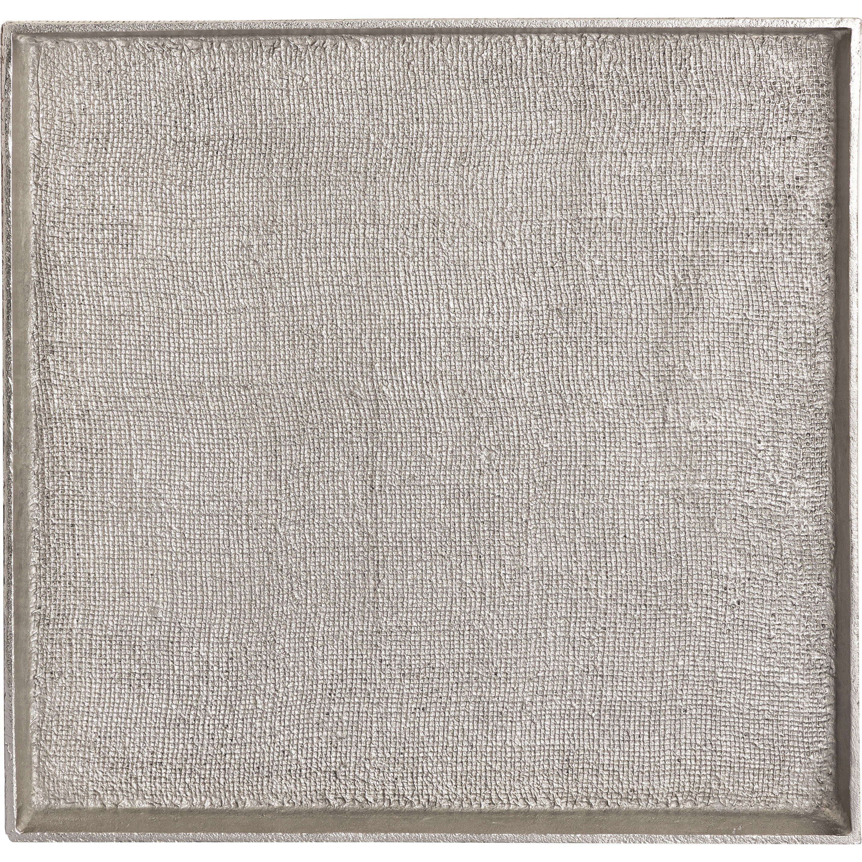 Square Linen Antique Nickel Tray, Set of 2