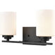 Durham 2 Light 14.25 inch Matte Black Bathroom Vanity Light Wall Light