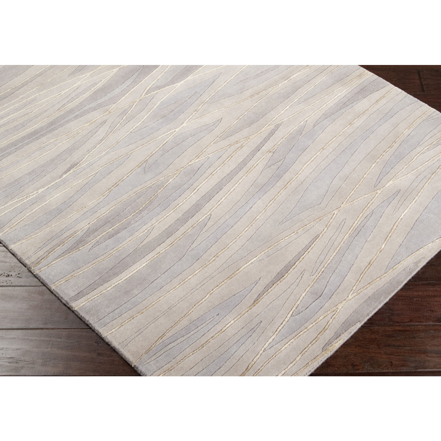 Shibui 36 X 24 inch Mauve / Light Gray / Lavender / Taupe / Brown Handmade Rug