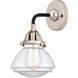 Nouveau 2 Olean LED 7 inch Black Polished Nickel Sconce Wall Light in Clear Glass