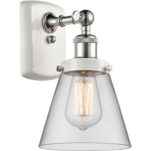 Ballston Small Cone LED 6 inch White and Polished Chrome Sconce Wall Light in Clear Glass