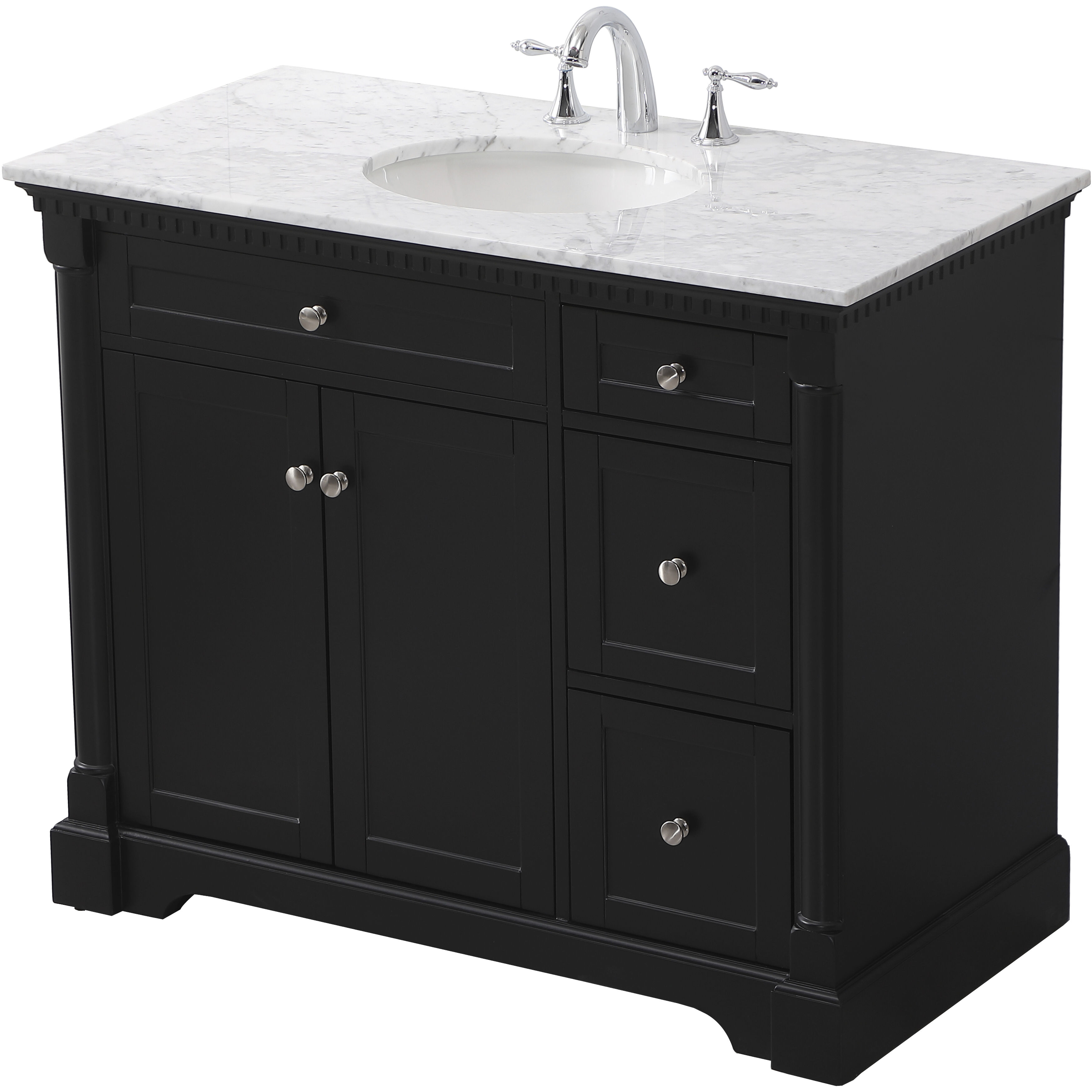 Clarence 42 X 21.5 X 35 inch Black Vanity Sink Set