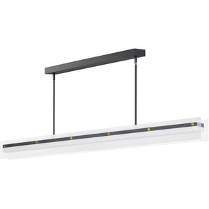 Spectre LED 61.5 inch Black and Natural Aged Brass Linear Pendant Ceiling Light