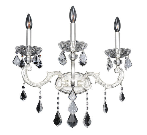 Cassella 3 Light Two-Tone Silver Wall Bracket Wall Light in Firenze Clear