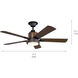 Colerne 52 inch Distressed Black with Auburn Stained Blades Ceiling Fan