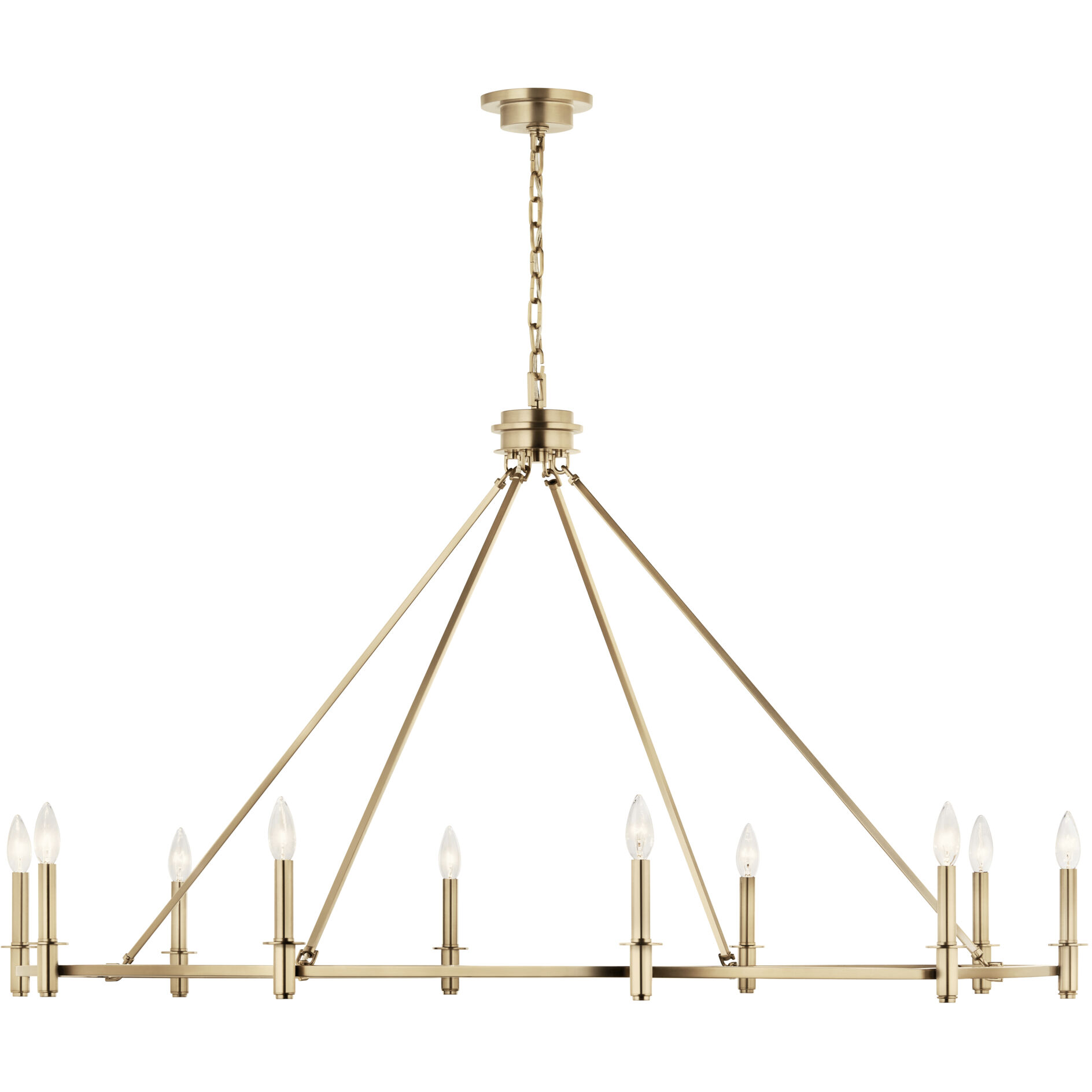 Carrick 10 Light Champagne Bronze Chandelier Ceiling Light, 1 Tier Large