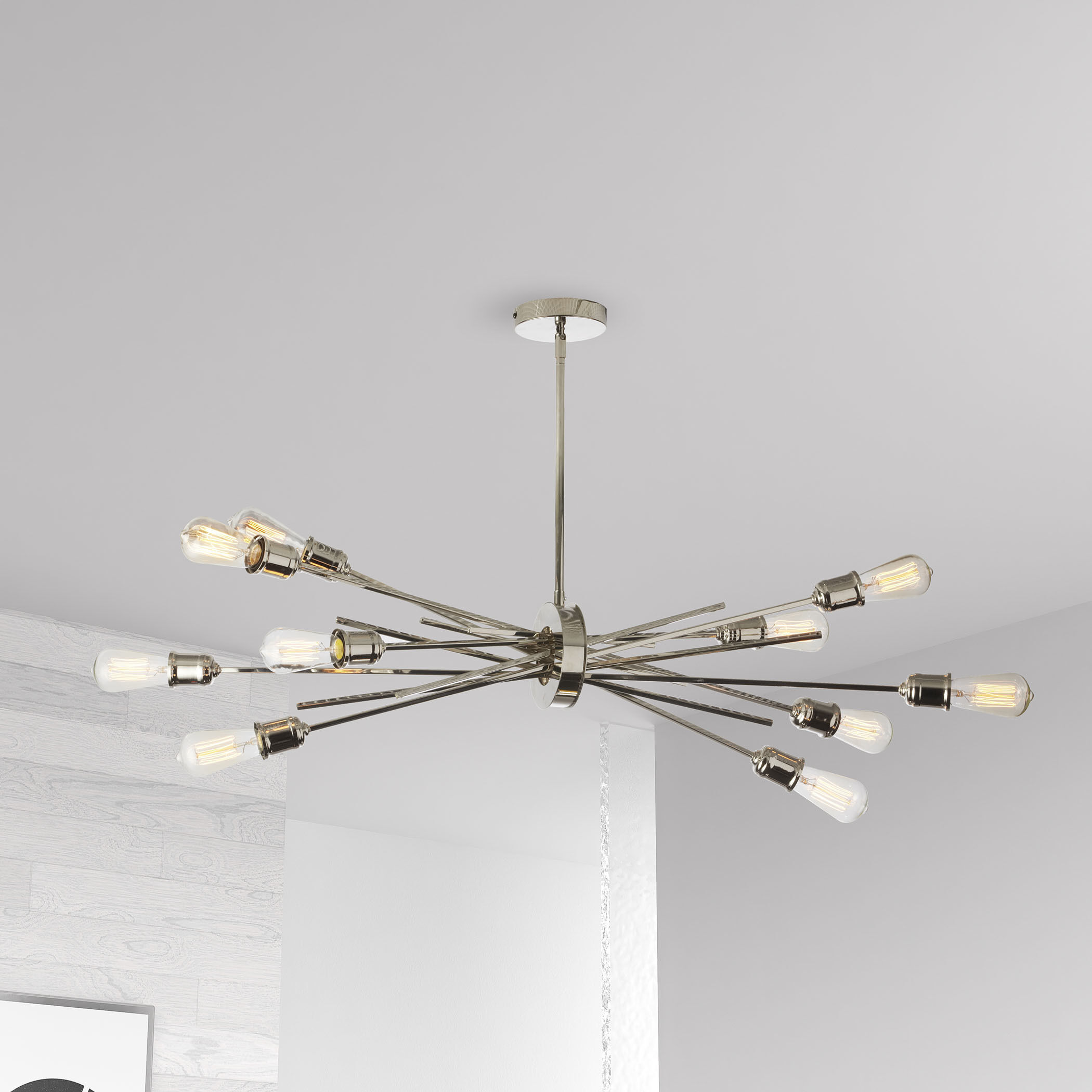 Nebraska LED 17 inch Burnished Chrome Horizontal Pendant Ceiling Light