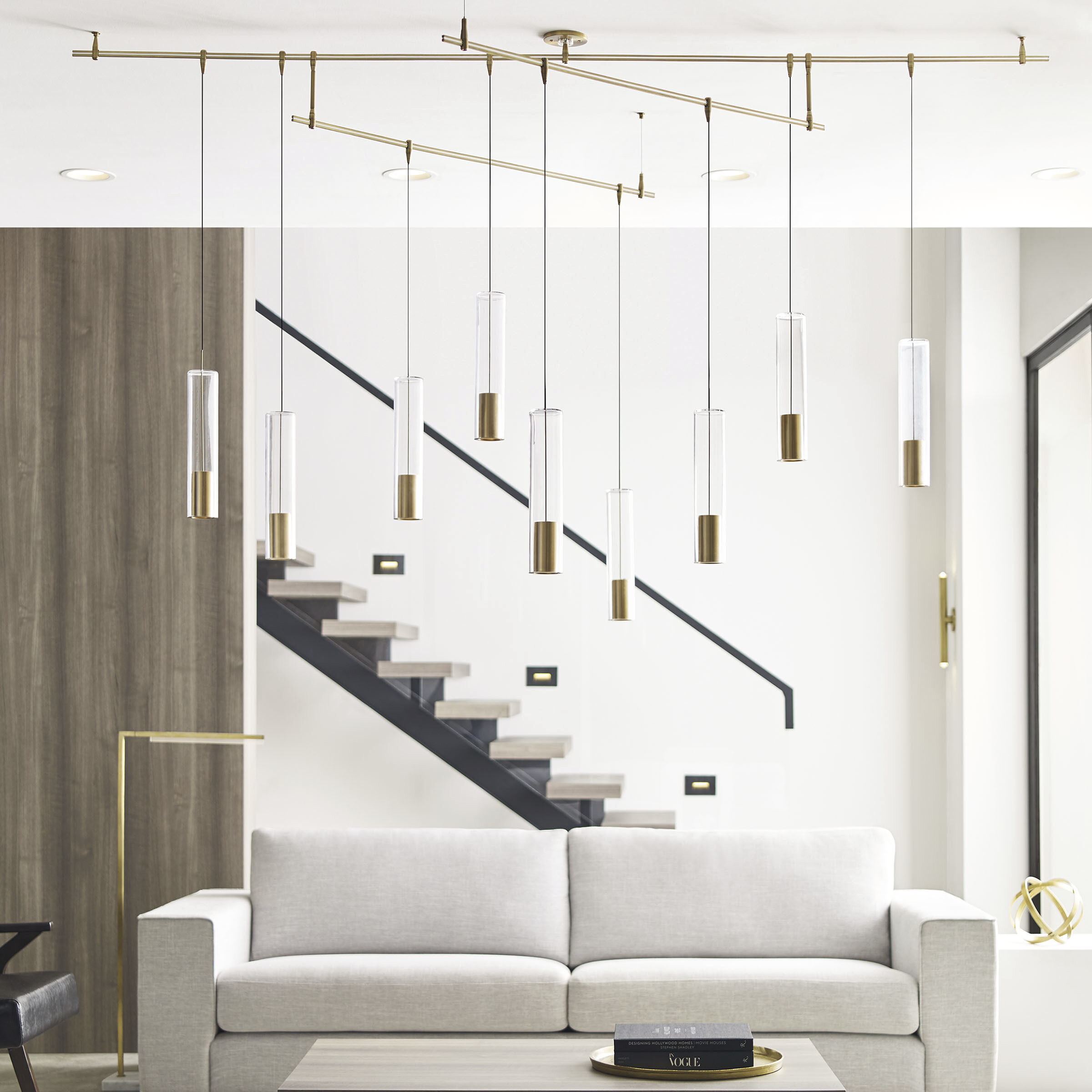 Sean Lavin Captra 1 Light 12 Aged Brass Low-Voltage Pendant Ceiling Light in MonoRail, LED 90 CRI 3000K