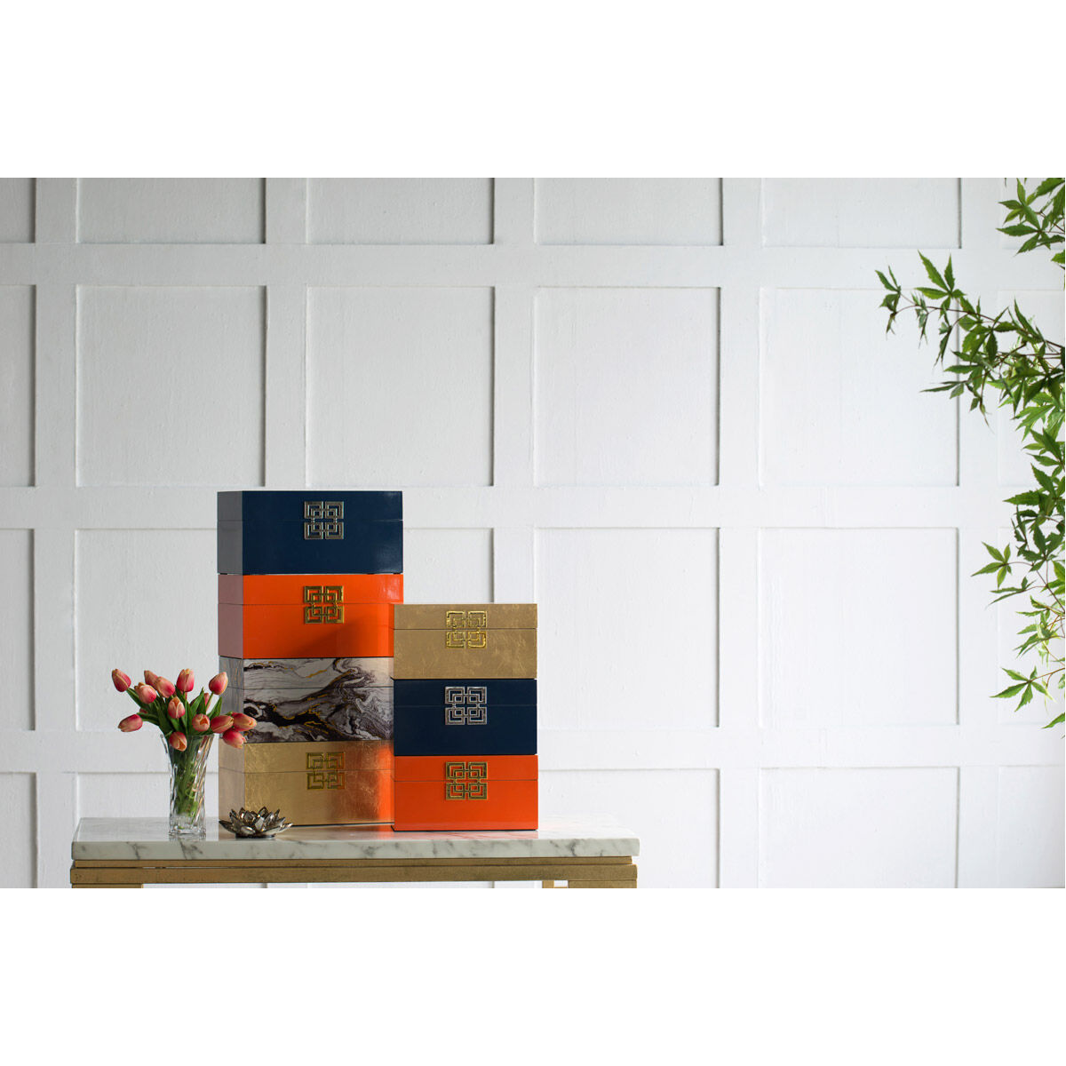 Anita 13.6 X 7.5 inch Blue Box, Set of 2