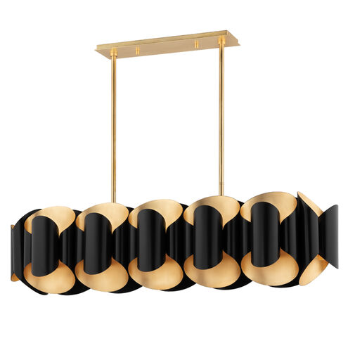 Banks 12 Light 46 inch Gold Leaf / Black Island Light Ceiling Light