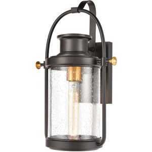 Ash Creek 1 Light 16 inch Matte Black with Brushed Brass Outdoor Sconce