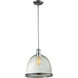 Mason 1 Light 13 inch Chrome Pendant Ceiling Light in Clear Seedy Glass, 7.4