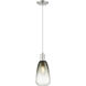 Downtown Urban Brookhaven Almond 1 Light 6 inch Brushed Satin Nickel Mini Pendant Ceiling Light in Slate Glass