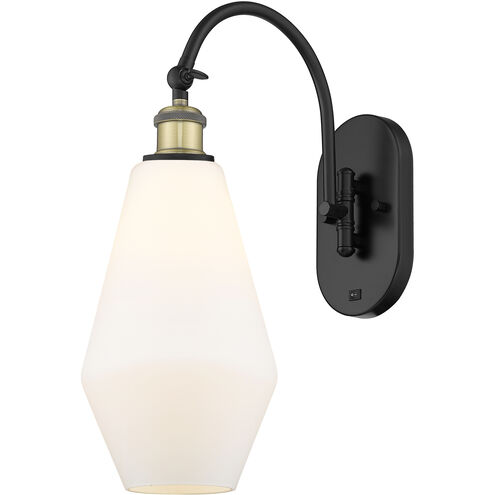 Ballston Cindyrella 1 Light 7 inch Black Antique Brass Sconce Wall Light in Incandescent, Matte White Glass