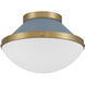 Xander 1 Light 12.25 inch Vibrant Gold and Blue Flush Mount Ceiling Light