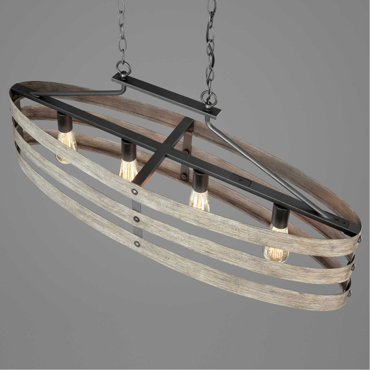 Gulliver 4 Light 39 inch Graphite Linear Chandelier Ceiling Light