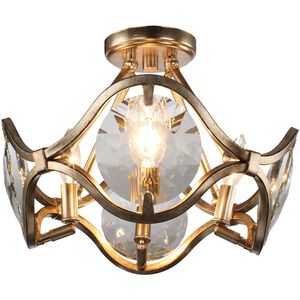 Quincy 4 Light 16 inch Distressed Twilight Semi Flush Ceiling Light