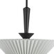 Alora Mood Bridgette 1 Light 16.38 inch Matte Black and Folded White Pendant Ceiling Light in Linen Shade