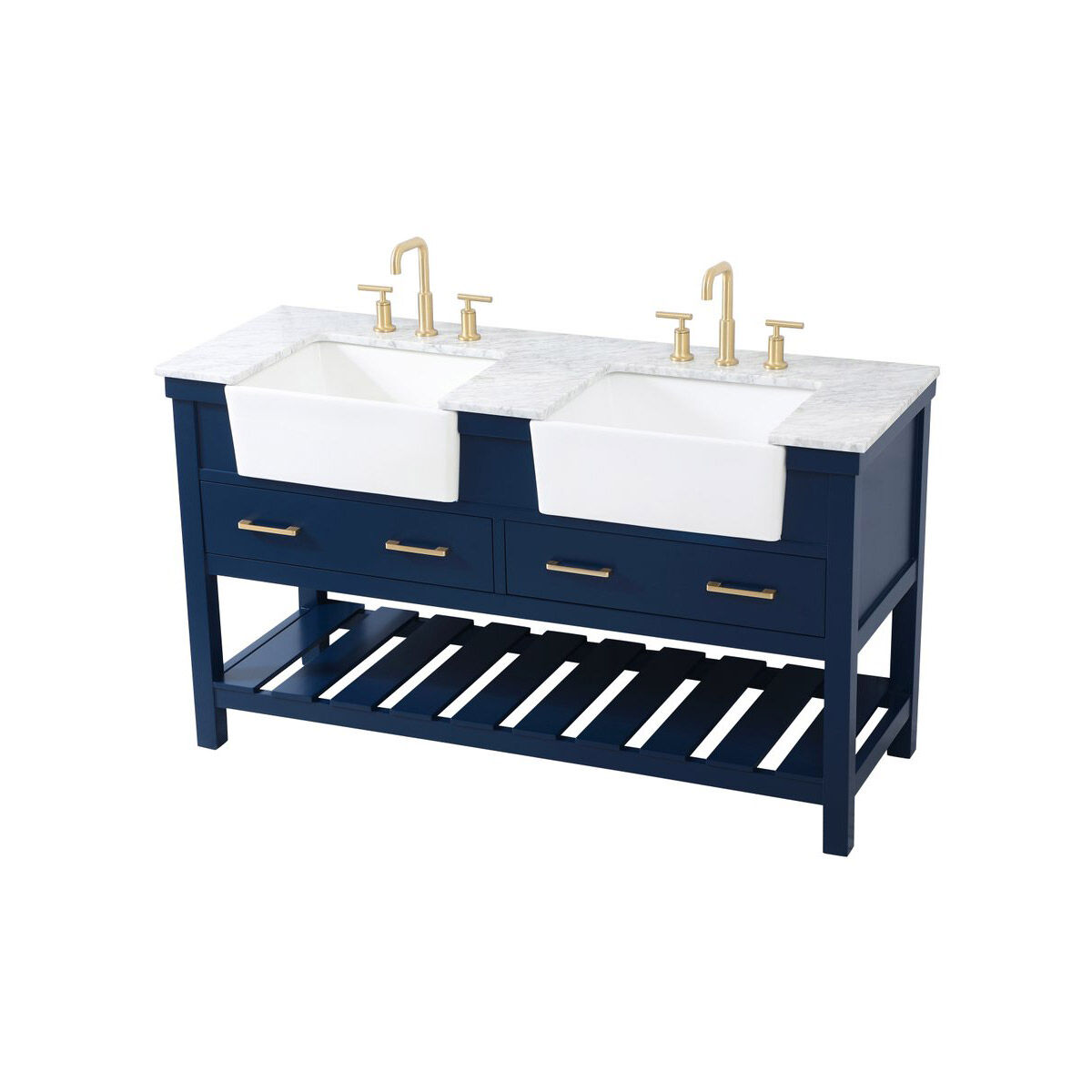 Clement 60 X 22 X 34.13 inch Blue Bathroom Vanity Cabinet