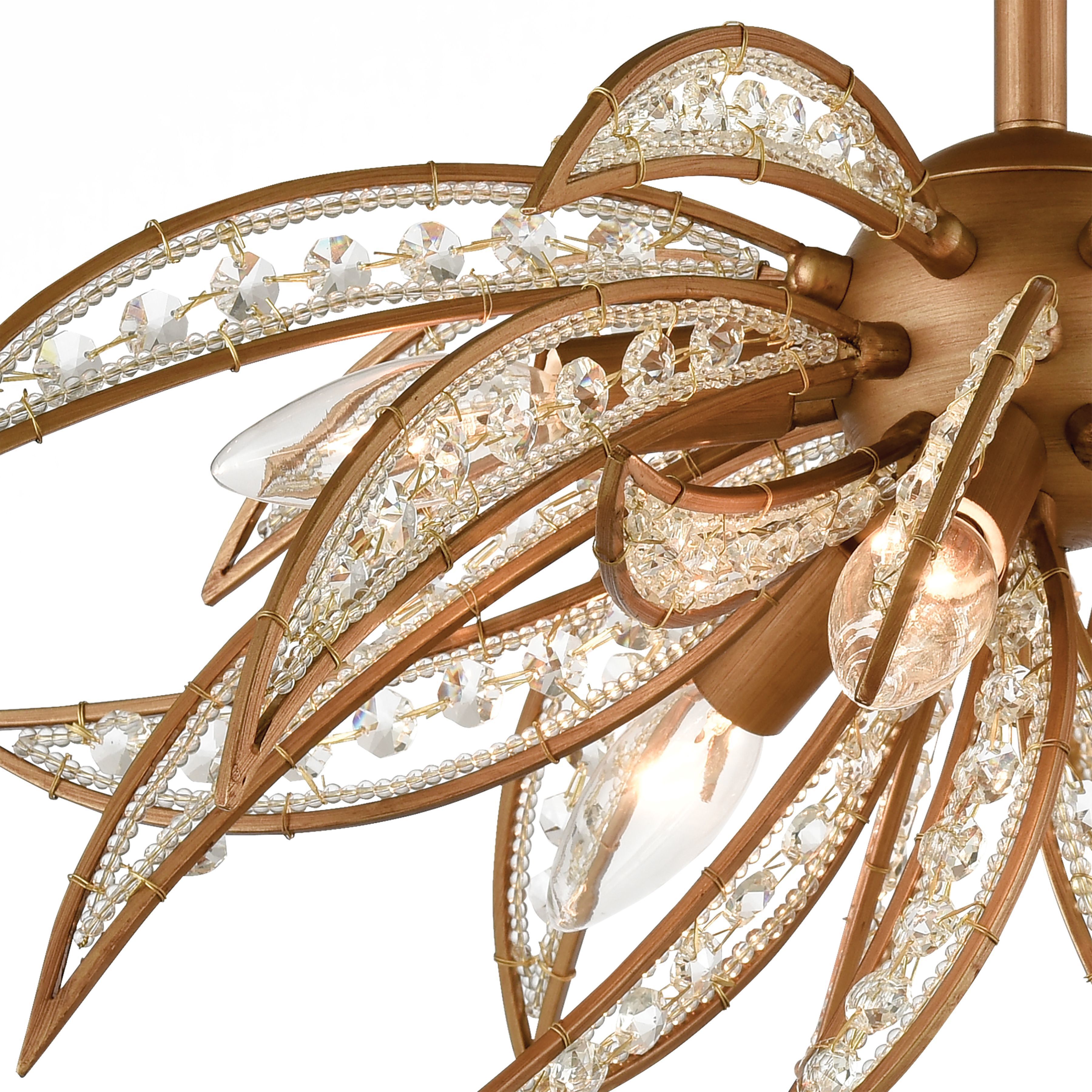 Naples 5 Light 21 inch Matte Gold Semi Flush Mount Ceiling Light