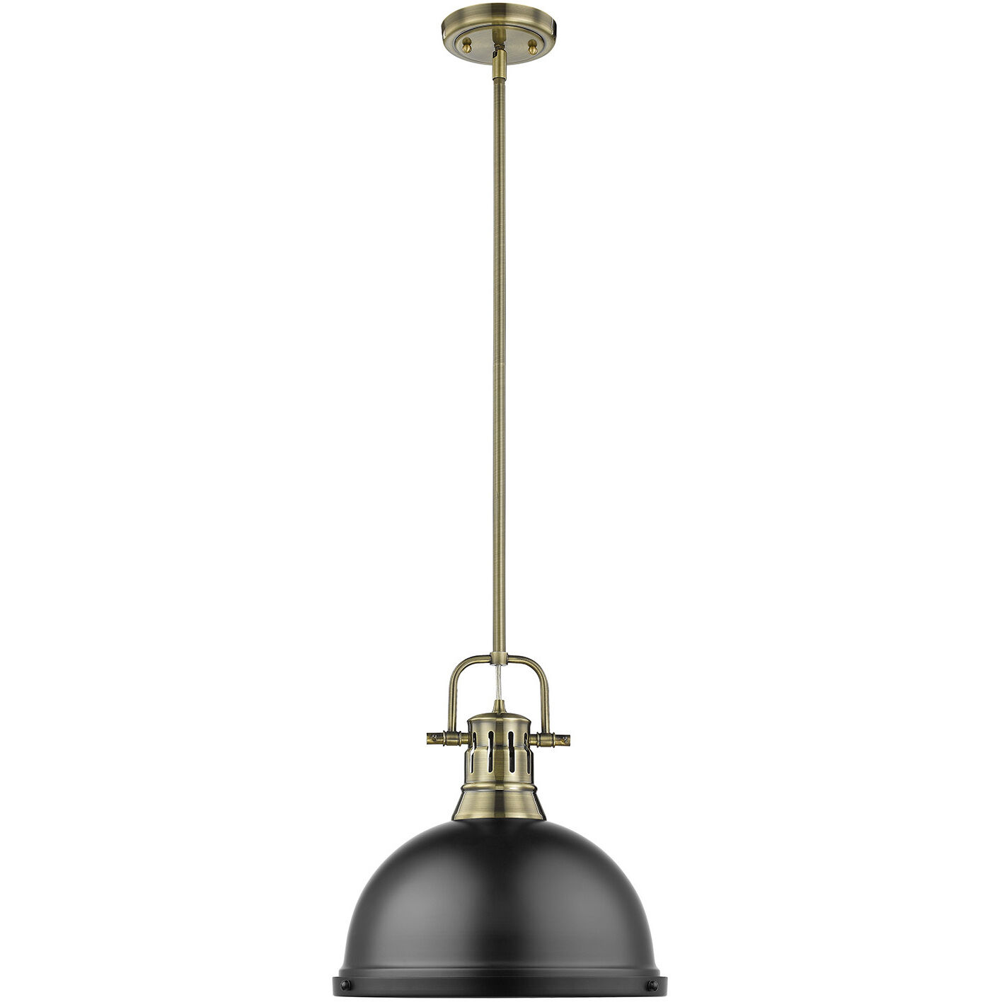 Yep Duncan 1 Light 14 inch Aged Brass Pendant Ceiling Light in Matte Black, Large