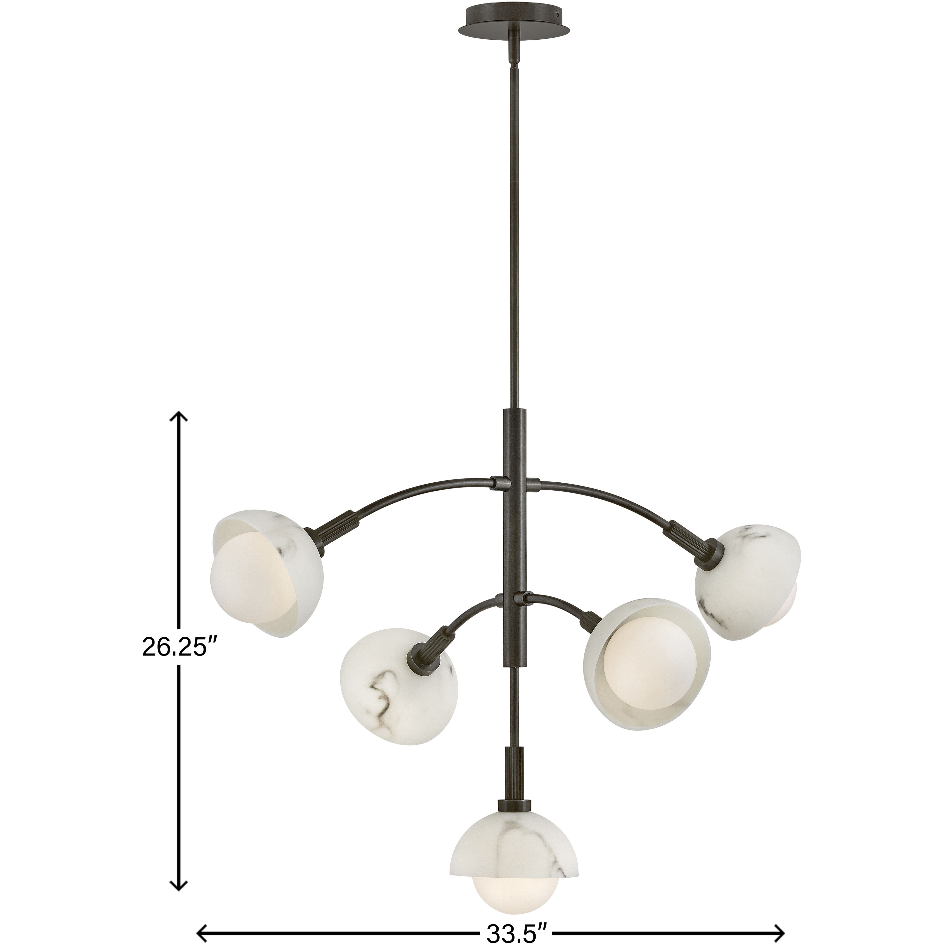 Phoebe LED 33.5 inch Black Oxide Chandelier Ceiling Light