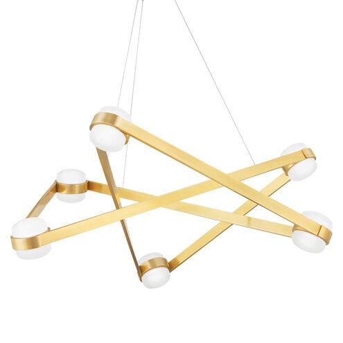 Orbit LED 38 inch Aged Brass Chandelier Ceiling Light