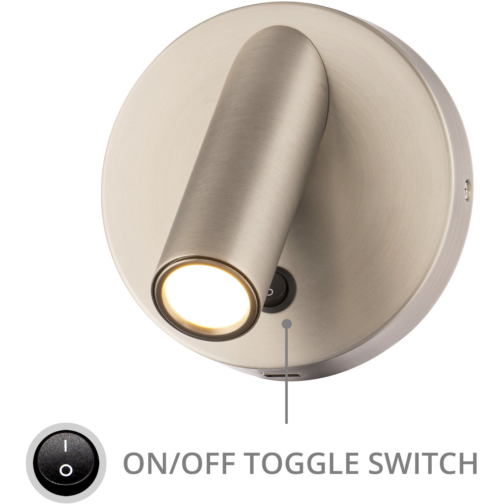 Aspire Reading Light Wall Light in Brushed Nickel