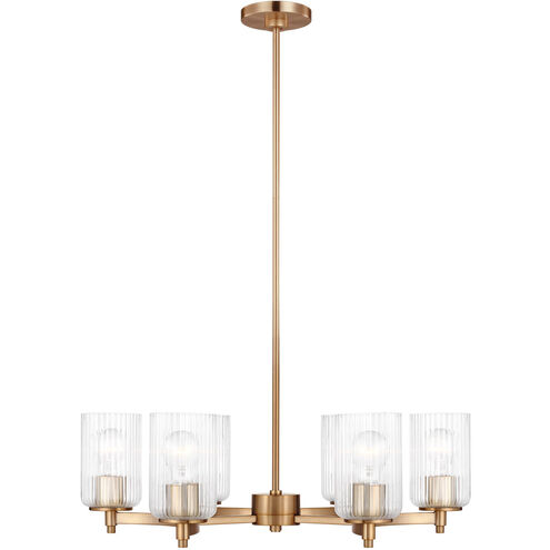 Beaumont 6 Light 25 inch Satin Brass Chandelier Ceiling Light